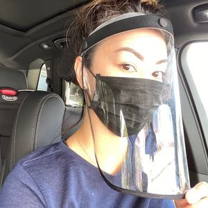 Black face shield mask